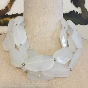 Large chunky ice cube faceted bead necklace